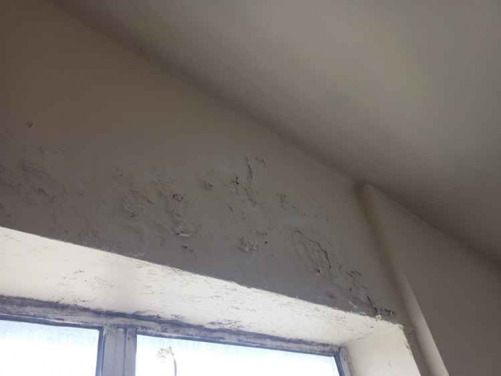 The surveyors commented on the interior spalling, which indicates waterlogging