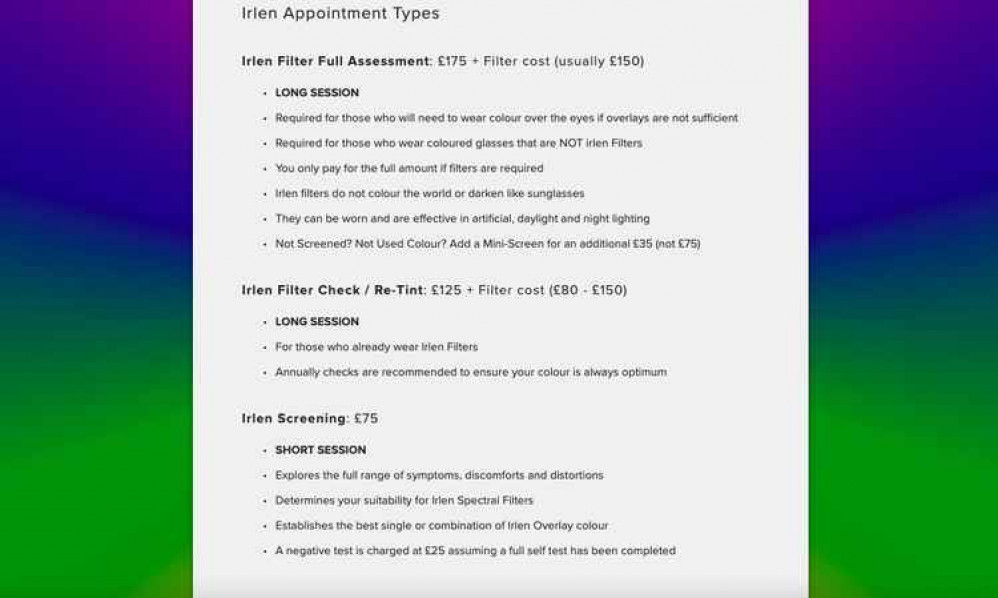 Screening prices listed by Alan Penn