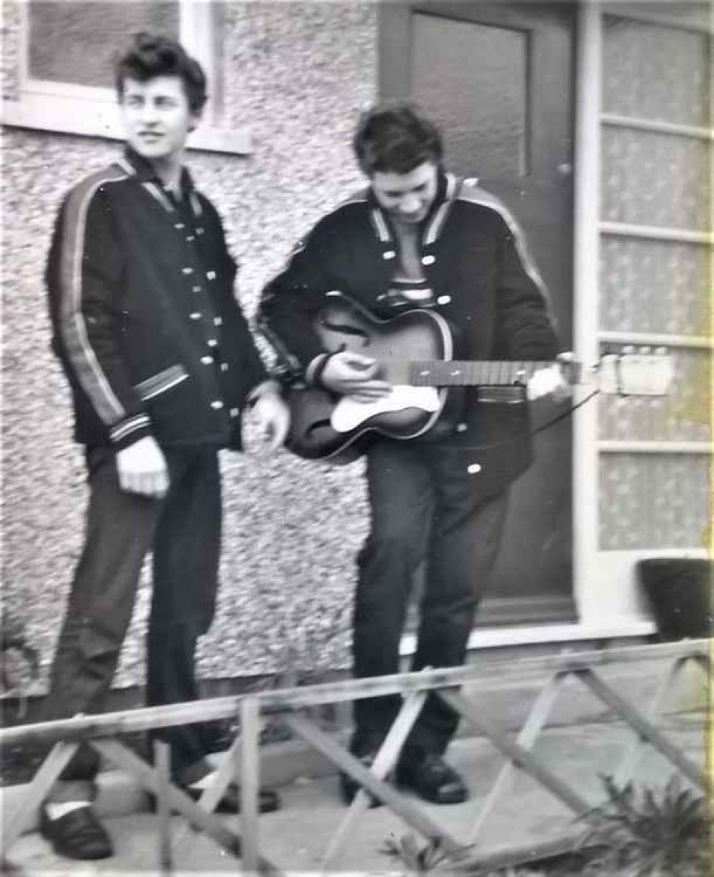 Bat and Cid in their Harvard jackets