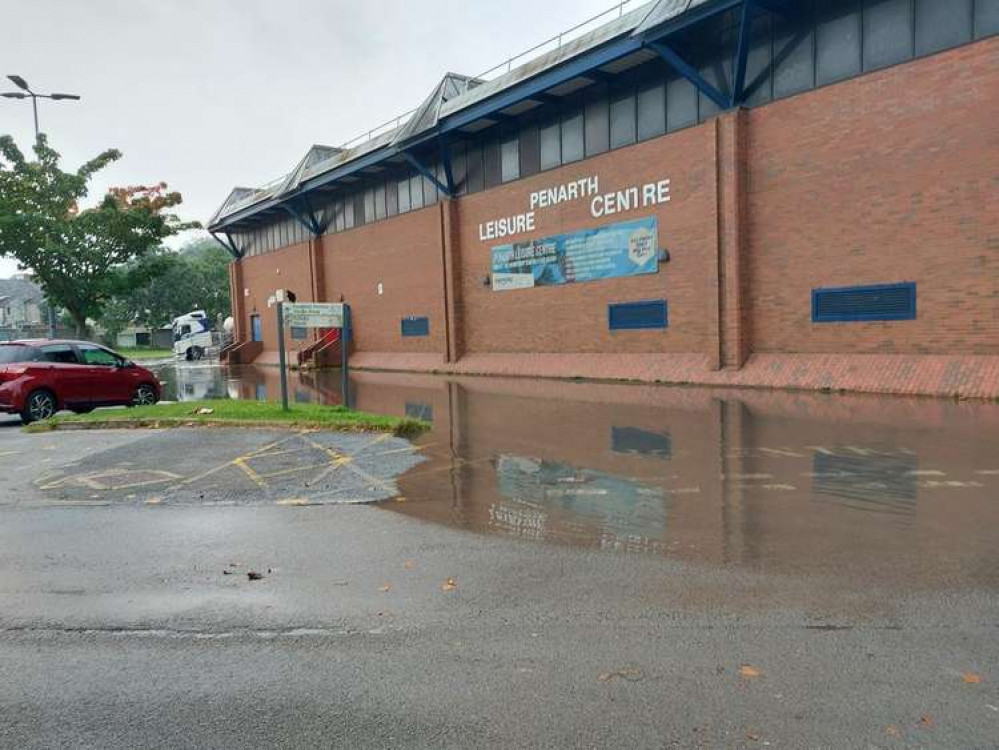 There was some flooding near Penarth Leisure Centre