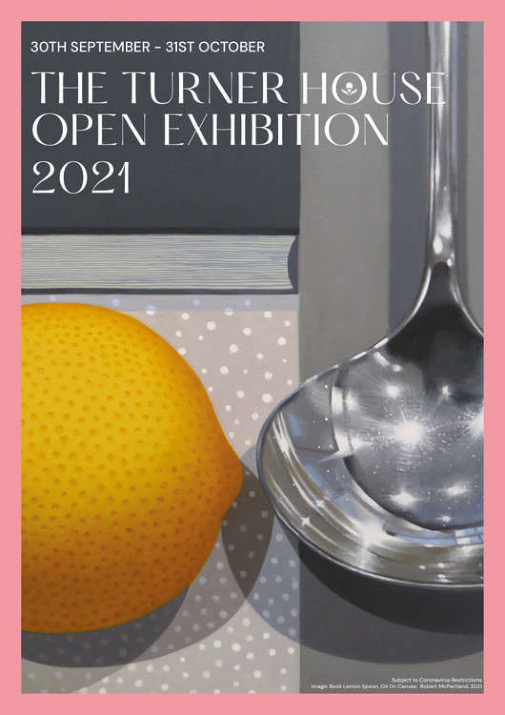 The poster and exhibition image featuring 'Book Lemon Spoon' by Robert McPartland