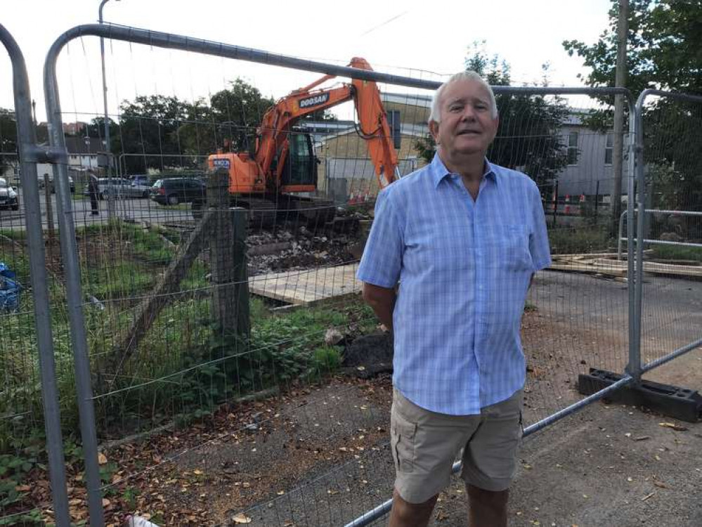 The scene at the bridge closure with community councillor Hatton