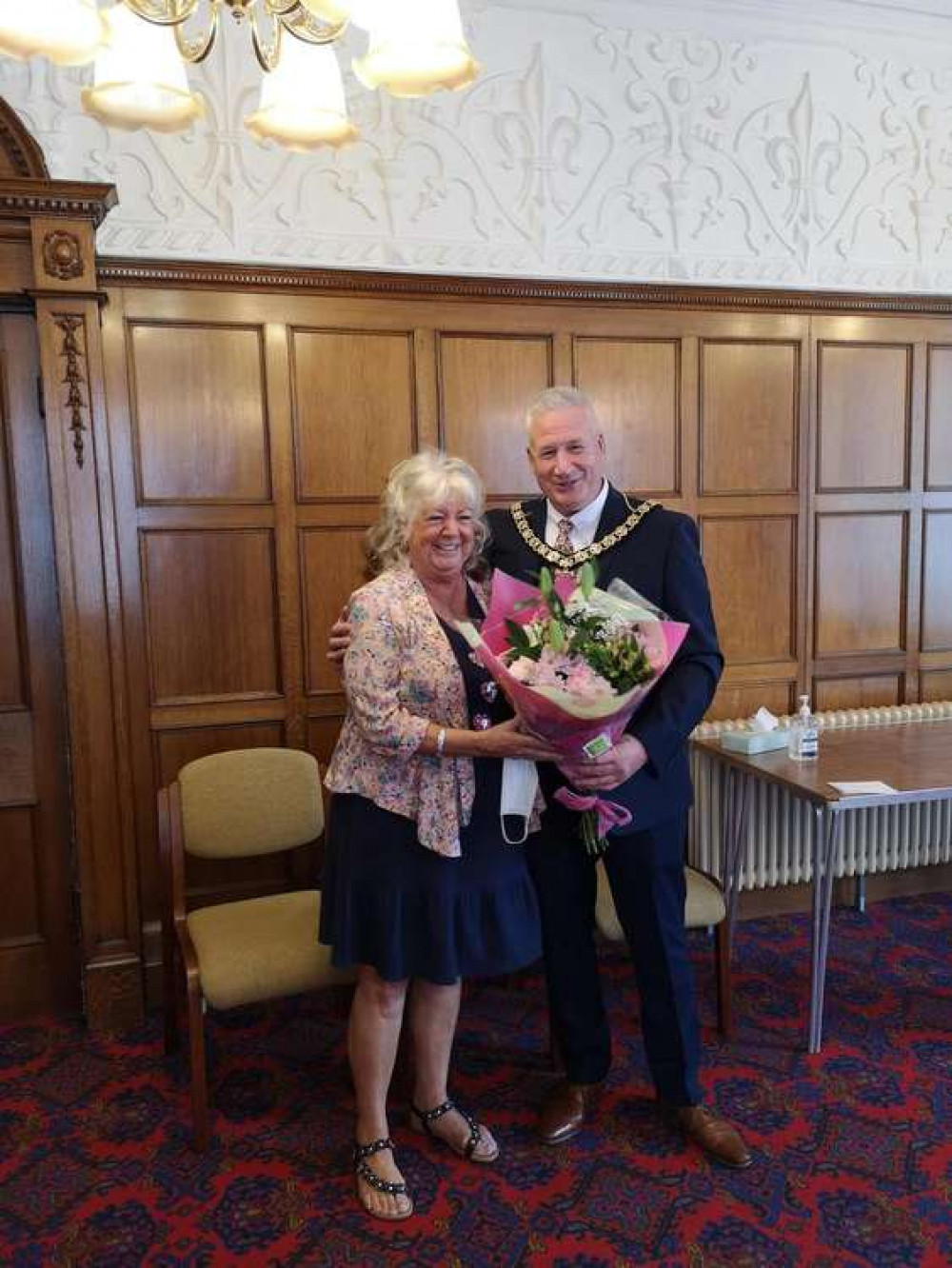 Mrs Carole Dacey, recipient of the Outstanding Citizen Award, and Penarth Town Mayor Ian Buckley