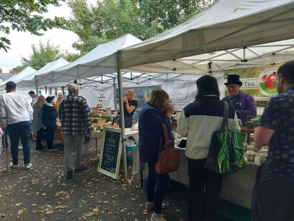 Producers gathered for the farmers' market in Dinas Powys this morning