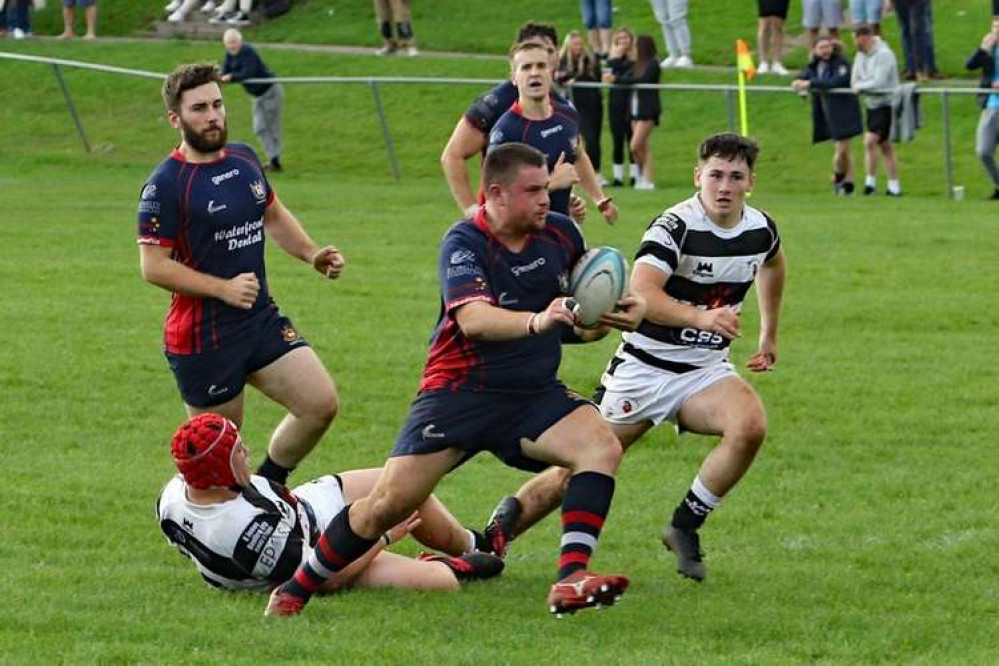 Harry Wood side-steps past the defence again. Harry Wood side-steps past the defence again.