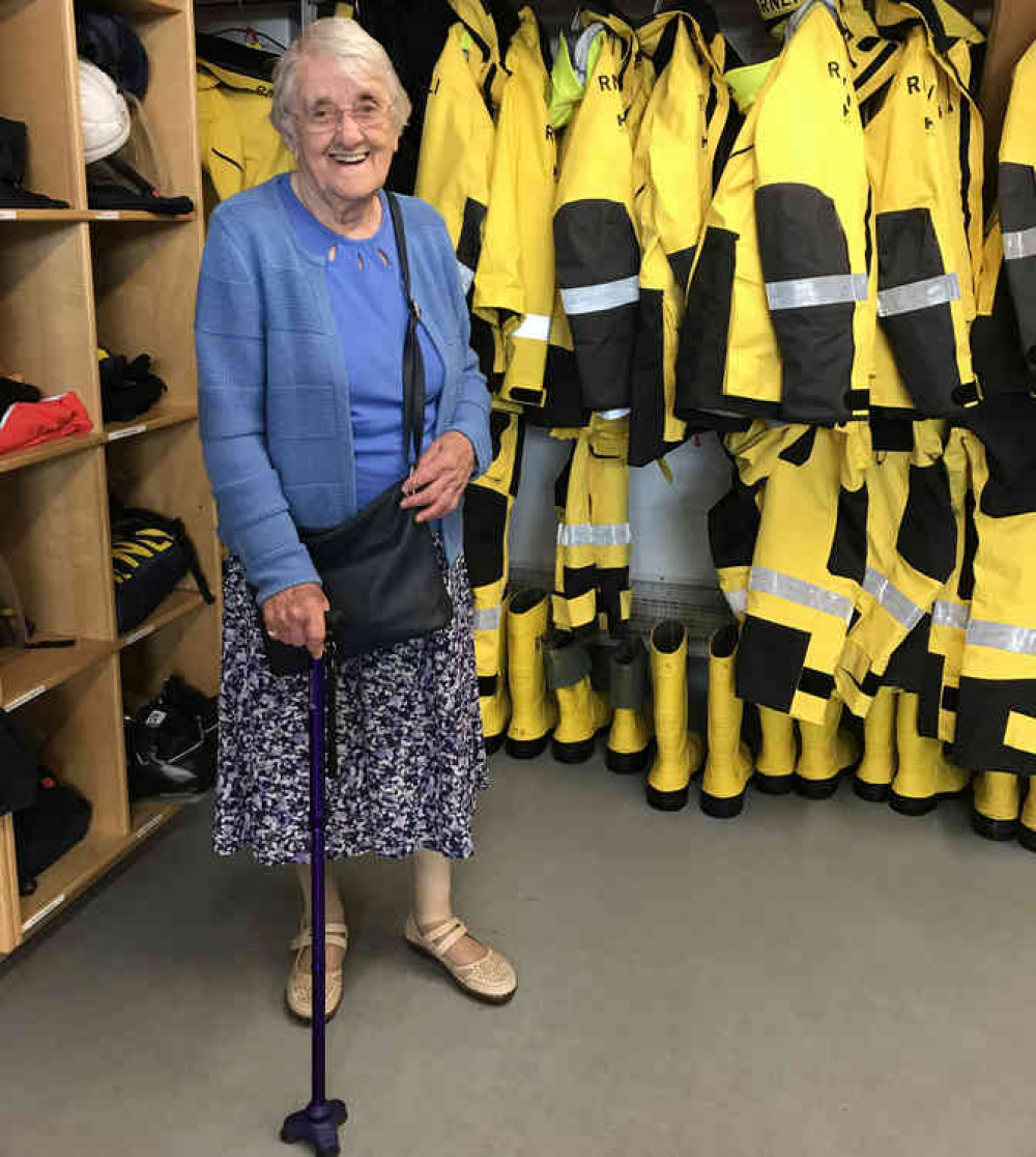 Myrt visits the crew kit room at the Lifeboat Station Myrt visits the crew kit room at the Lifeboat Station