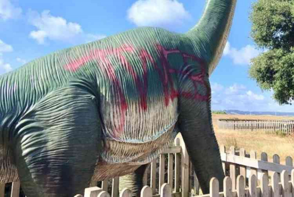 The Brachiosaurus on The Maer. Picture courtesy of Katie Lea.