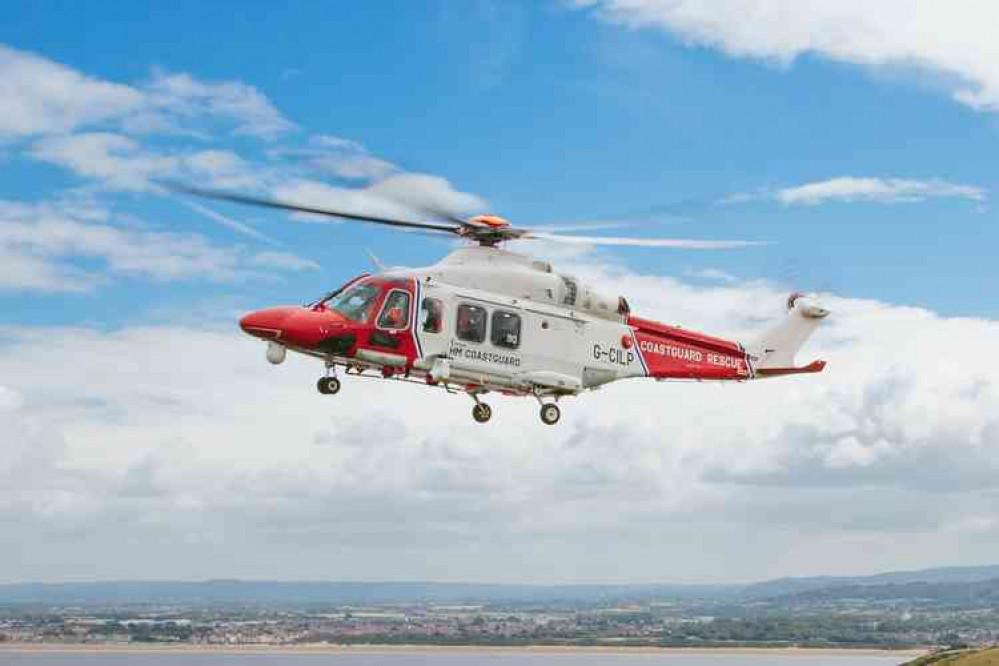 Stock image of the St Athan Coastguard helicopter. Picture courtesy of Coastguard Agency.