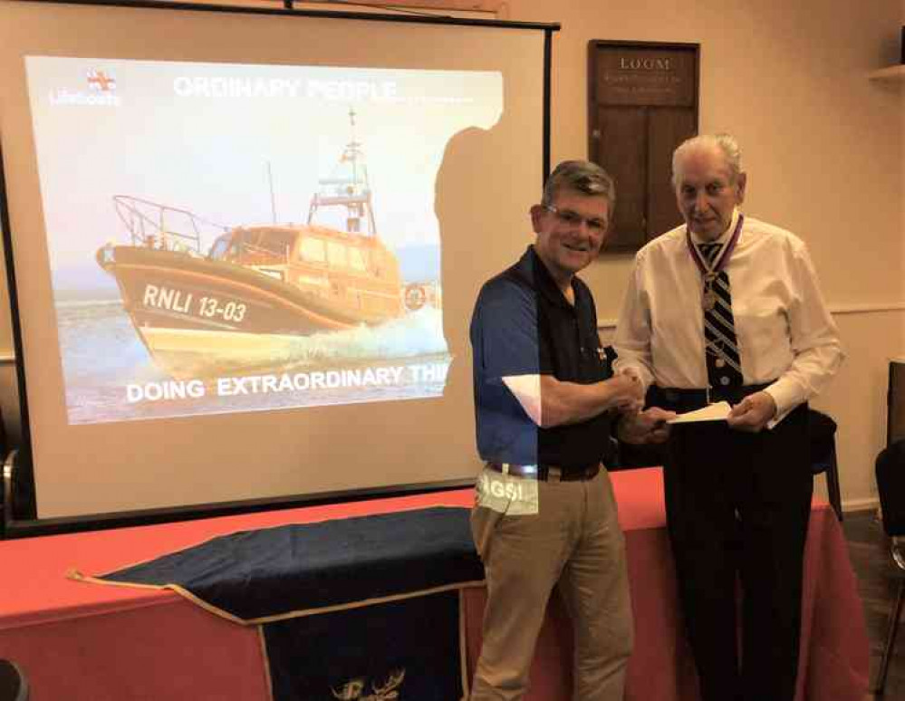 George Hislop receives Cheque from David Greaves Exmouth Moose Social Club George Hislop receives Cheque from David Greaves Exmouth Moose Social Club