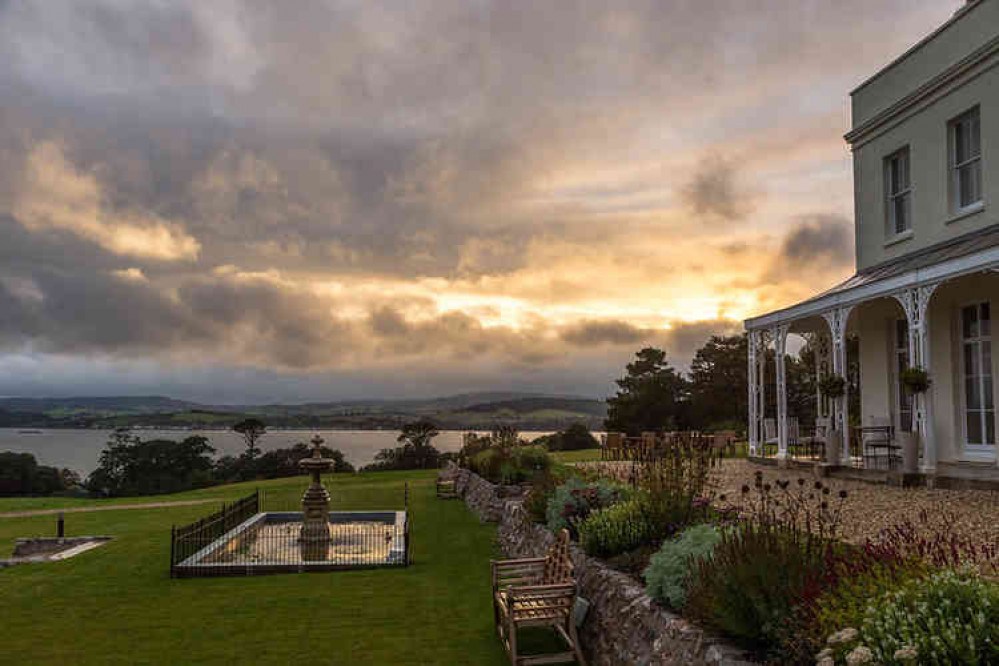 Lympstone Manor at sunset. Picture courtesy of Adrian Scottow.