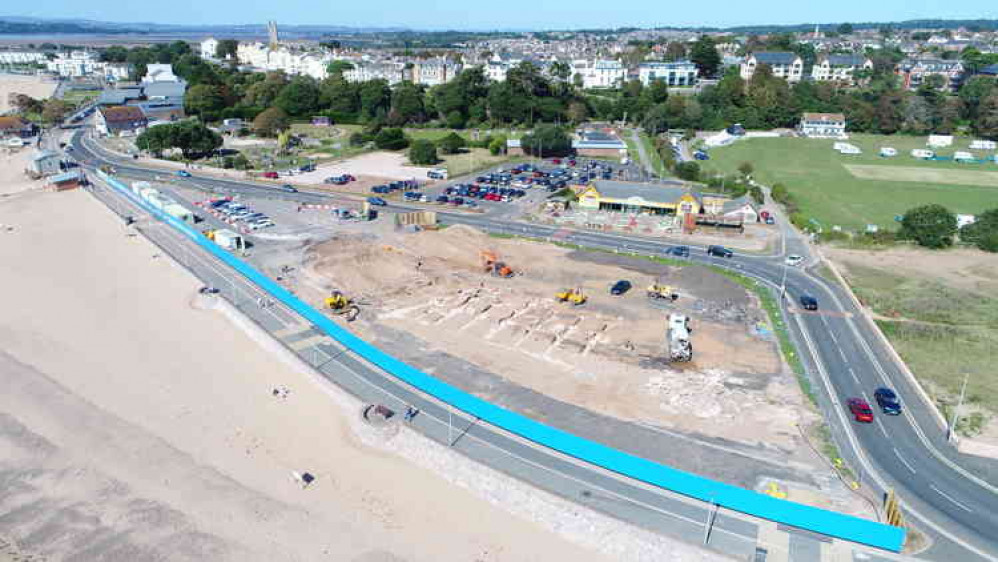 Aerial shots of Sideshore, the upcoming Watersports centre on Exmouth seafront. (Image Oxygen House).