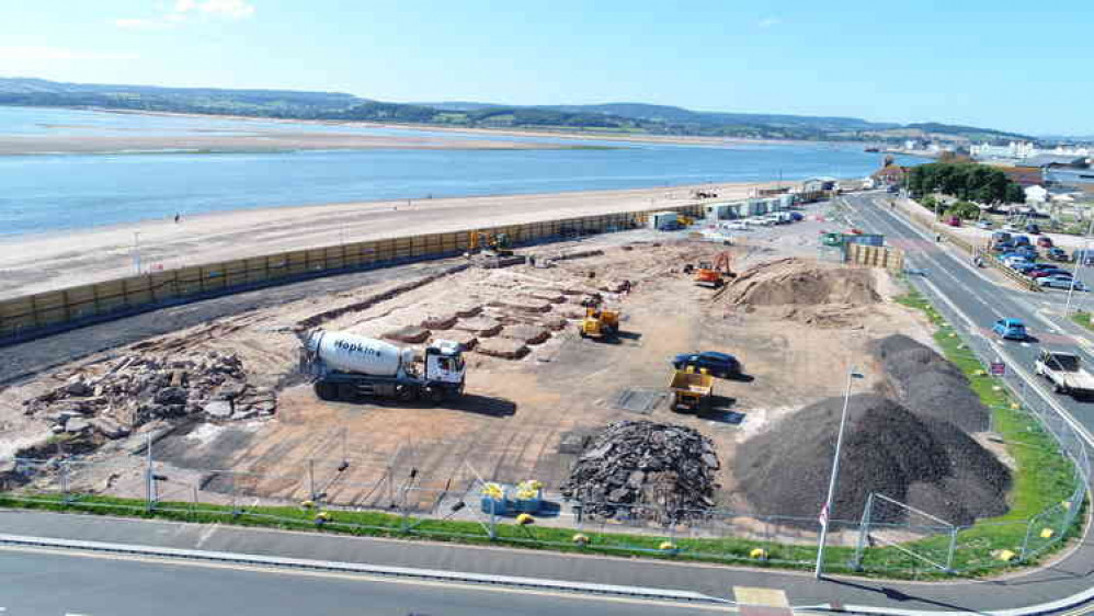 Aerial shots of Sideshore, the upcoming Watersports centre on Exmouth seafront. (Image Oxygen House).