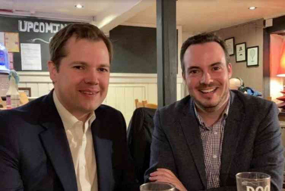 Robert Jenrick (L) discusses the investment opportunities in Exmouth High Street with Simon Jupp. Robert Jenrick (L) discusses the investment opportunities in Exmouth High Street with Simon Jupp.