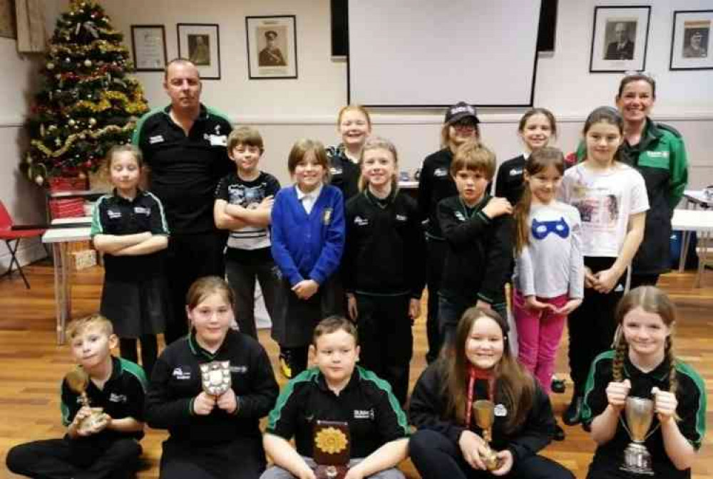 The Exmouth Badgers celebrate - Exmouth badger sett with leaders The Exmouth Badgers celebrate - Exmouth badger sett with leaders