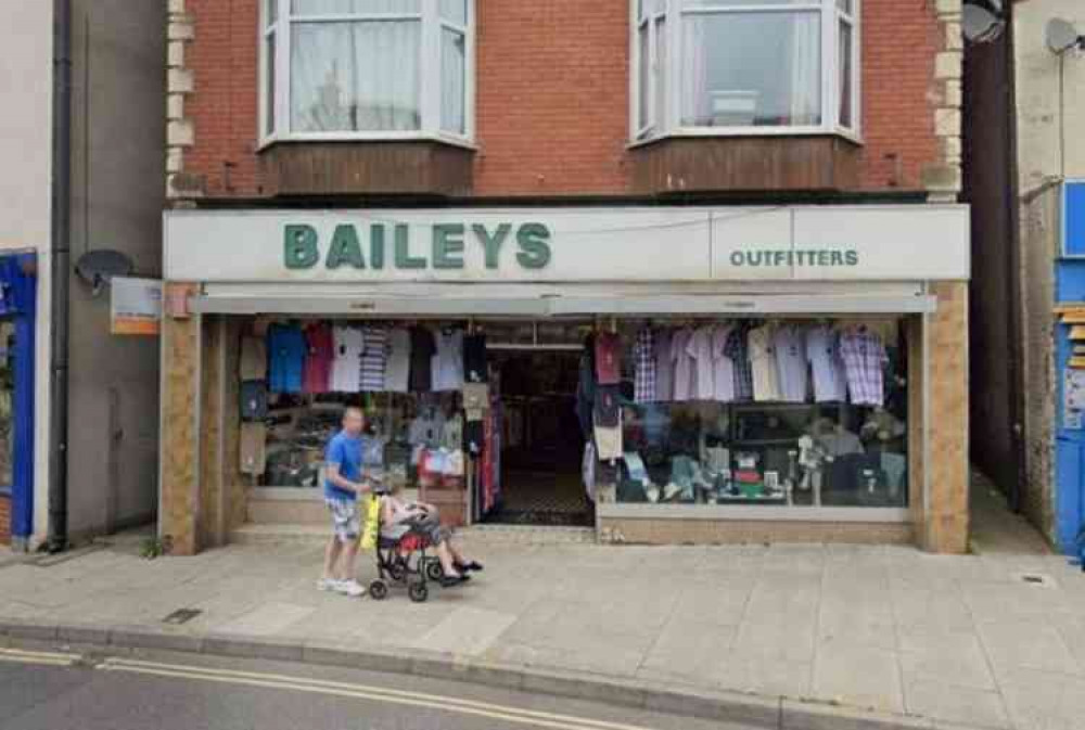The former Baileys Outfitter building on The Parade. Image courtesy of Google. The former Baileys Outfitter building on The Parade. Image courtesy of Google.