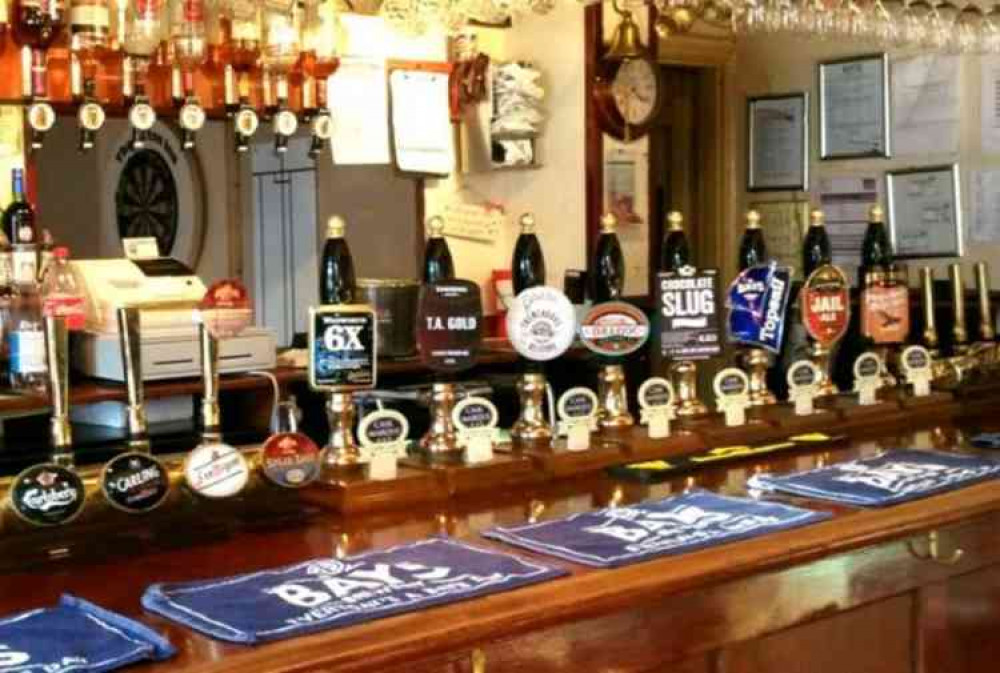 The bar at the Bicton Inn. Image courtesy of the Bicton Inn.