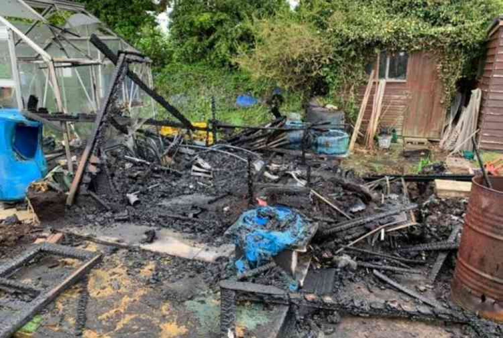 The allotments on Hamilton Lane following arson attack. Photo credit: Dawn Witkiss