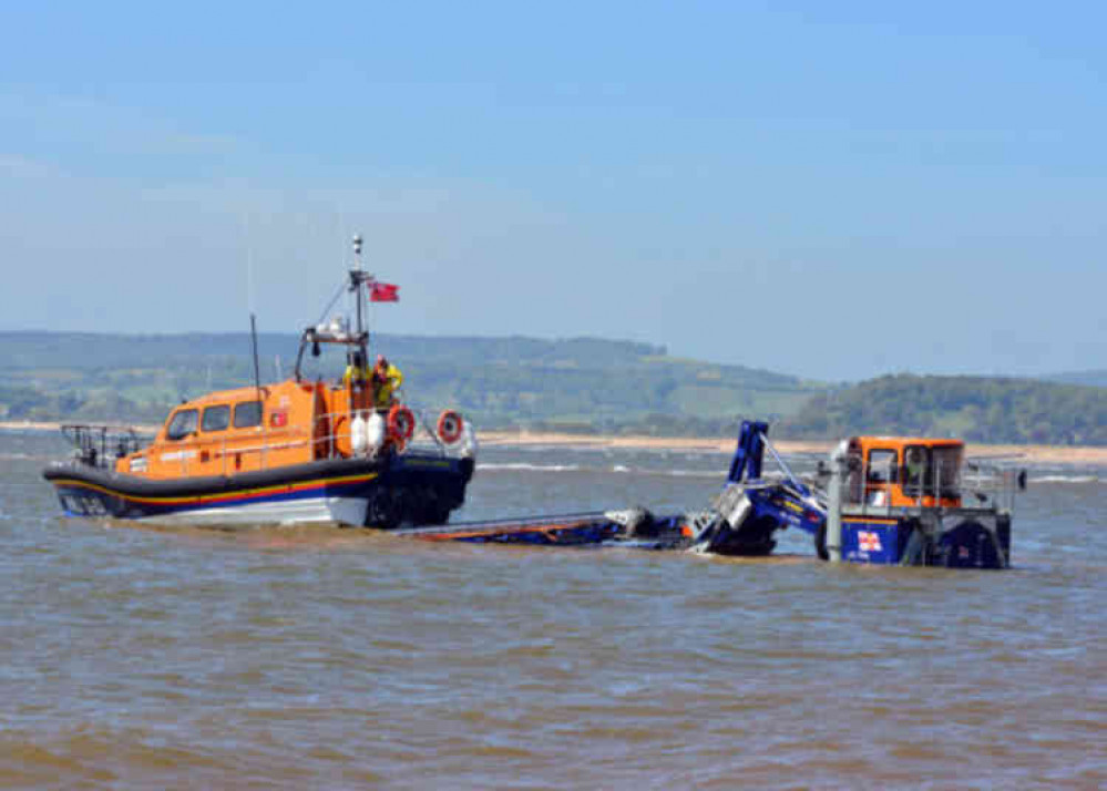 Exmouth All Weather Lifeboat launches to conduct the search. Image courtesy of Exmouth RNLI.