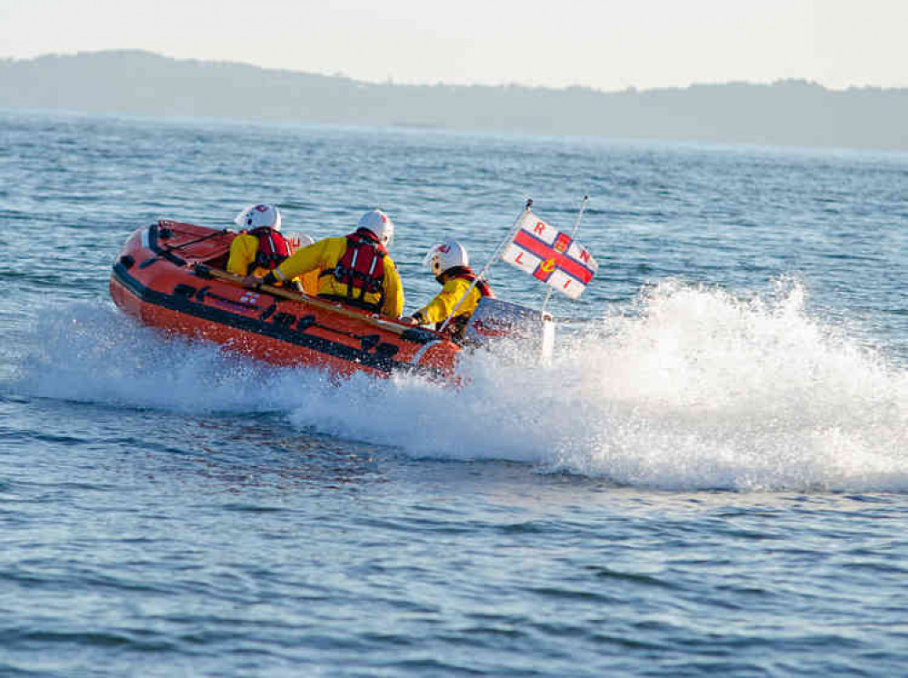 Exmouth Inshore Lifeboat launches to the rescue. Picture courtesy of John Thorogood/Exmouth RNLI.