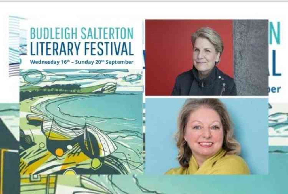 The Budleigh Salterton Literary Festival 2020. Pictures courtesy of Debbie Toksvig and Els Zweerink.