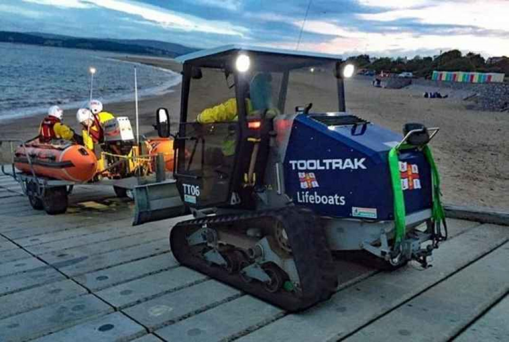 Launch Chris Exmouth Inshore Lifeboat launches to rescue the casualties. Photo credit: Chris Sims, Exmouth RNLI