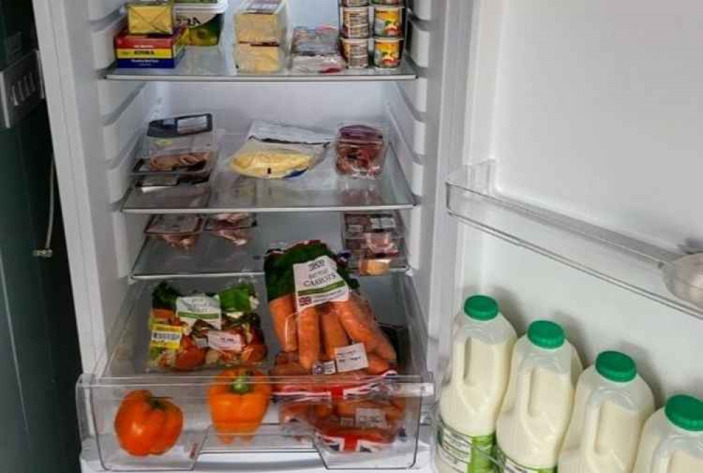 Fresh fruit and vegetables for the taking at the community fridge