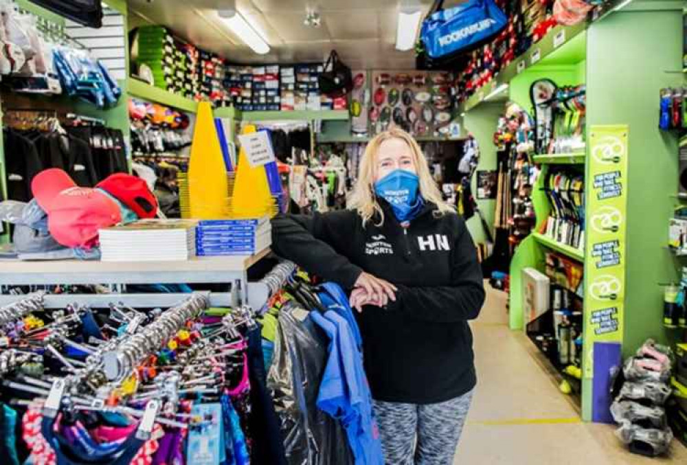 Helen Newman, owner of Honiton Sports Shop. Credit: GRW Photography