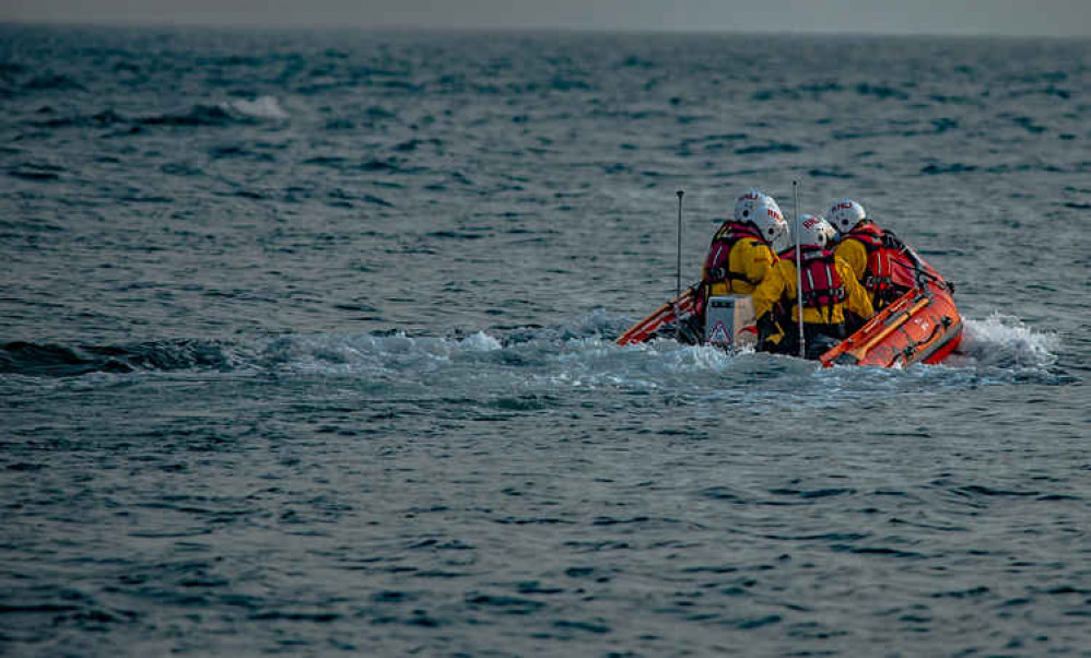 Exmouth Inshore Lifeboat commences a search Credit : Mark Campbell