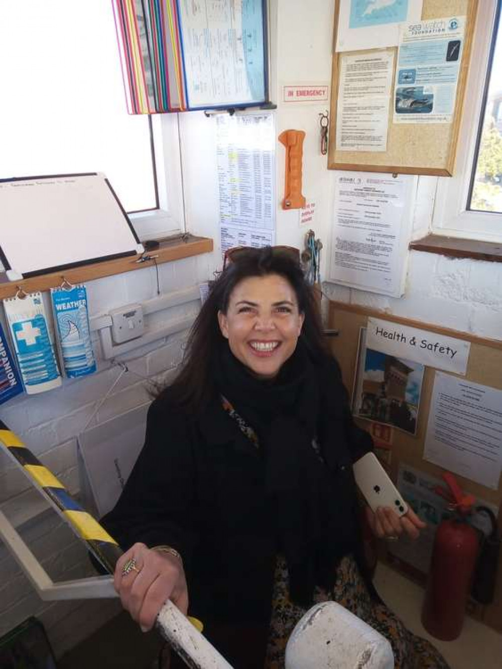 Kirstie Allsopp inside Coastwatch House. Credit: NCI Exmouth Kirstie Allsopp inside Coastwatch House. Credit: NCI Exmouth