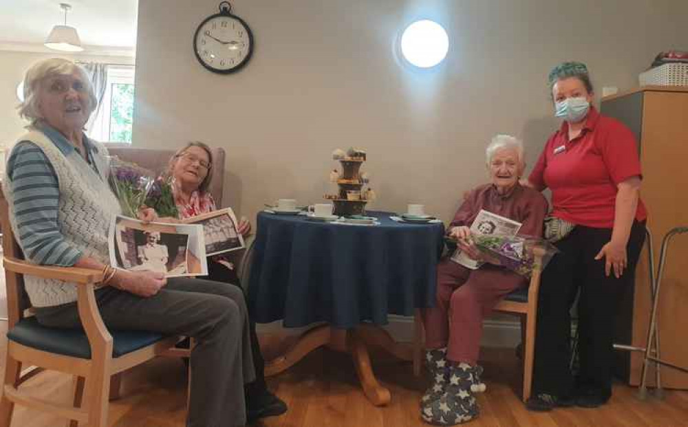 Left to right: Kathleen, Margaret, Daphne and activities coordinator Aimee Davey