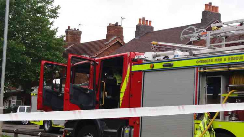 Cheshire fire crews tackled the fire this morning