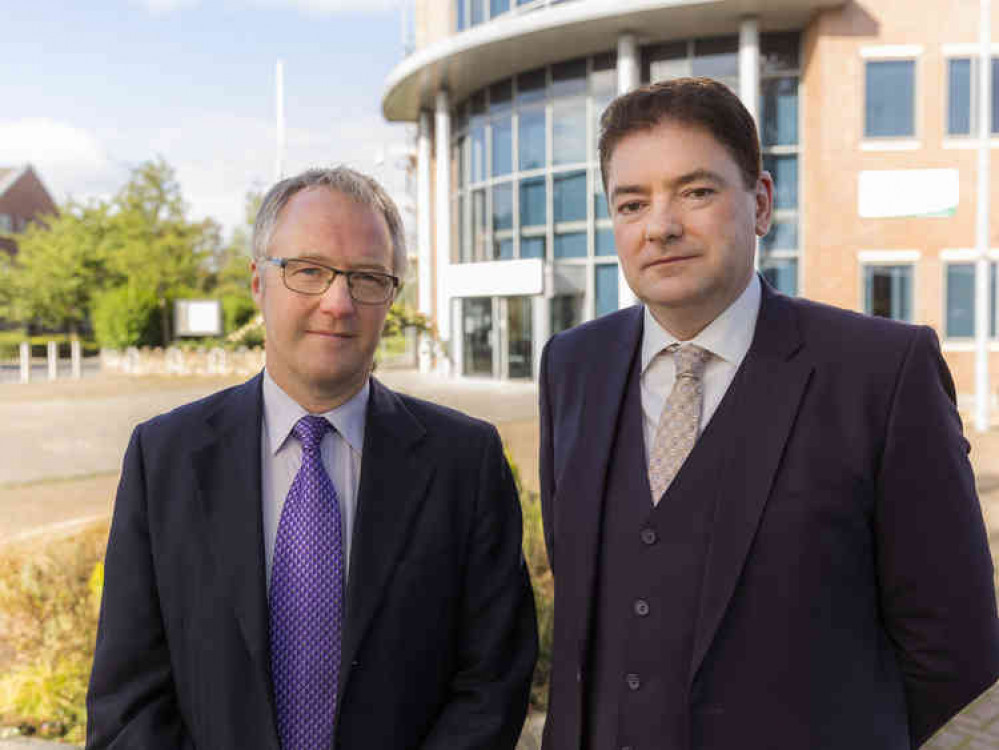 Councillor Sam Corcoran (left) and Councillor Craig Browne, leader and deputy leader of Cheshire East Council