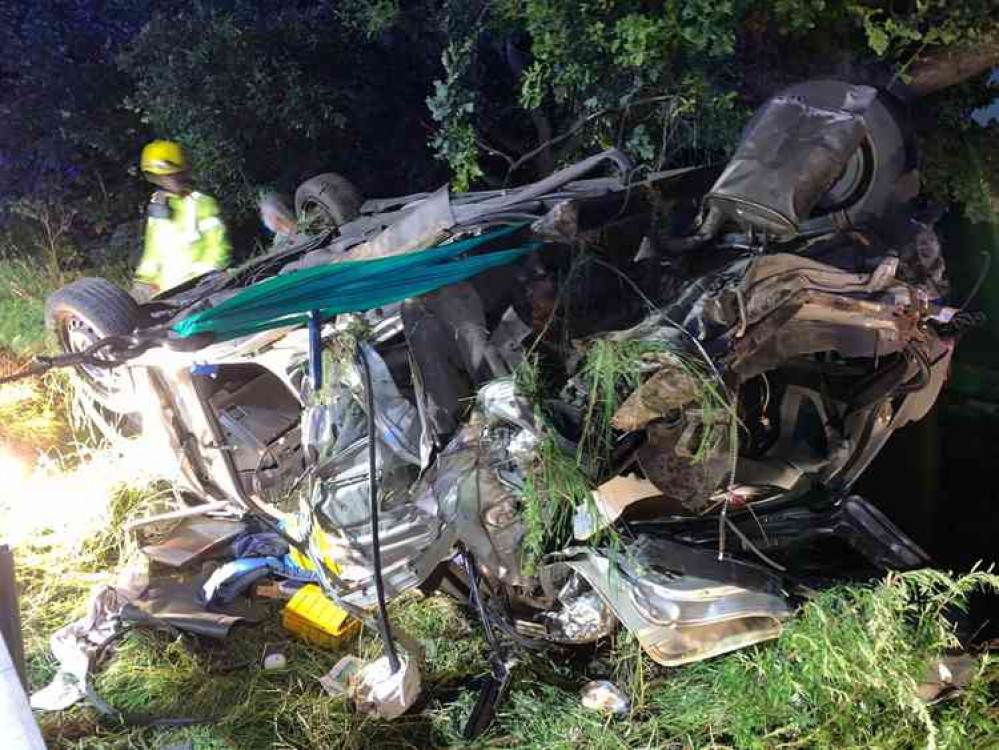Firefighters pulled two people from the wreckage Firefighters pulled two people from the wreckage