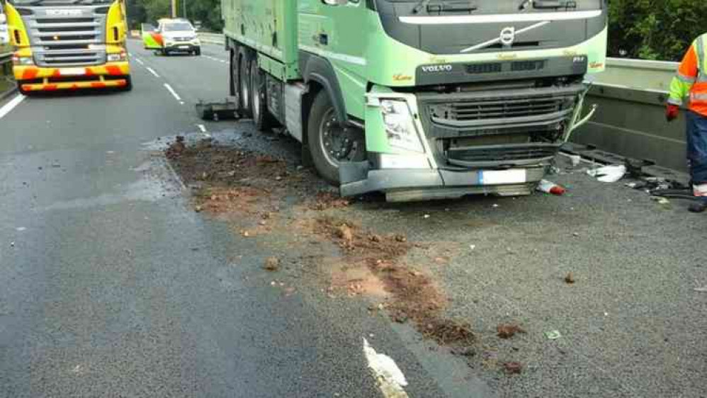 The lorry damaged the surface of the M6 resulting in miles of traffic congestion