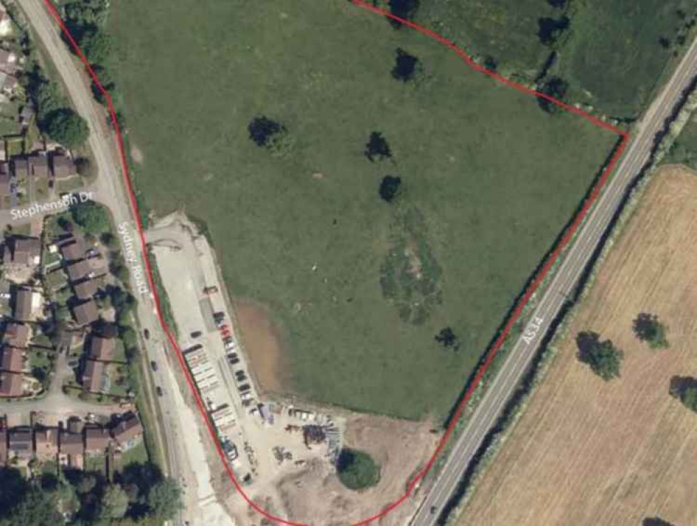 The proposed site of the estate next to the Crewe Green roundabout.