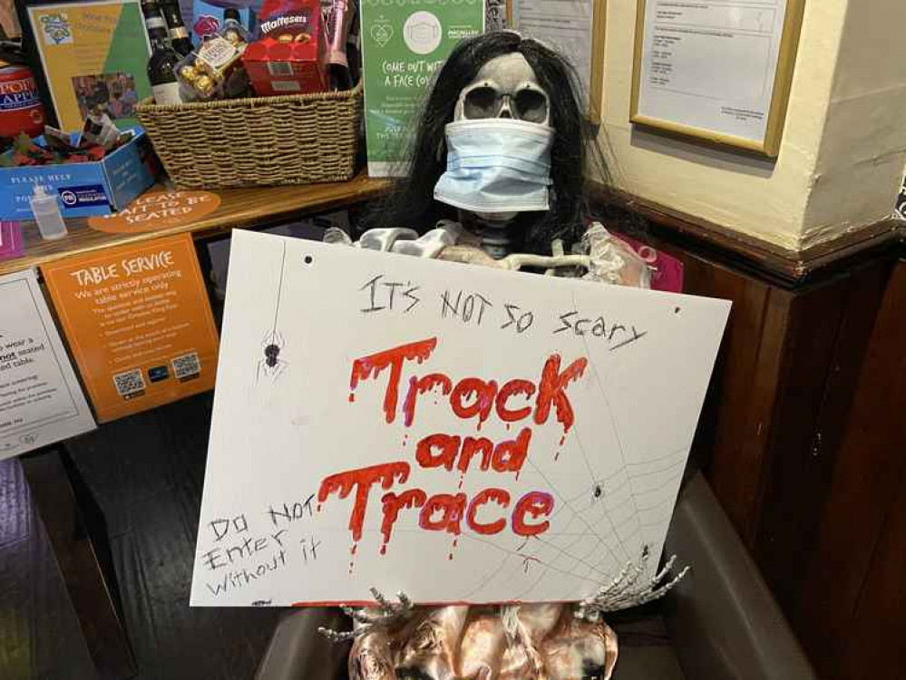 The Woodside pub had a Track and Trace message (Pic: Jonathan White). The Woodside pub had a Track and Trace message (Pic: Jonathan White).