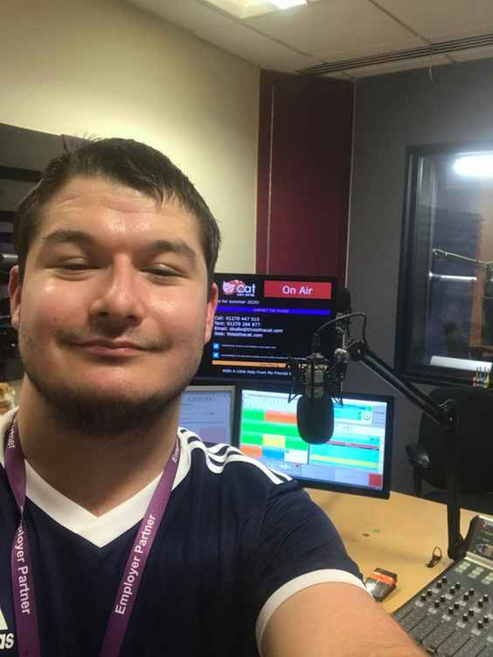 Luke Reynolds, sports presenter at The Cat community radio station.