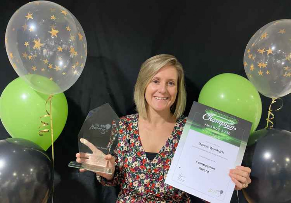 Donna Woolrich won the Compassion Award. Donna Woolrich won the Compassion Award.