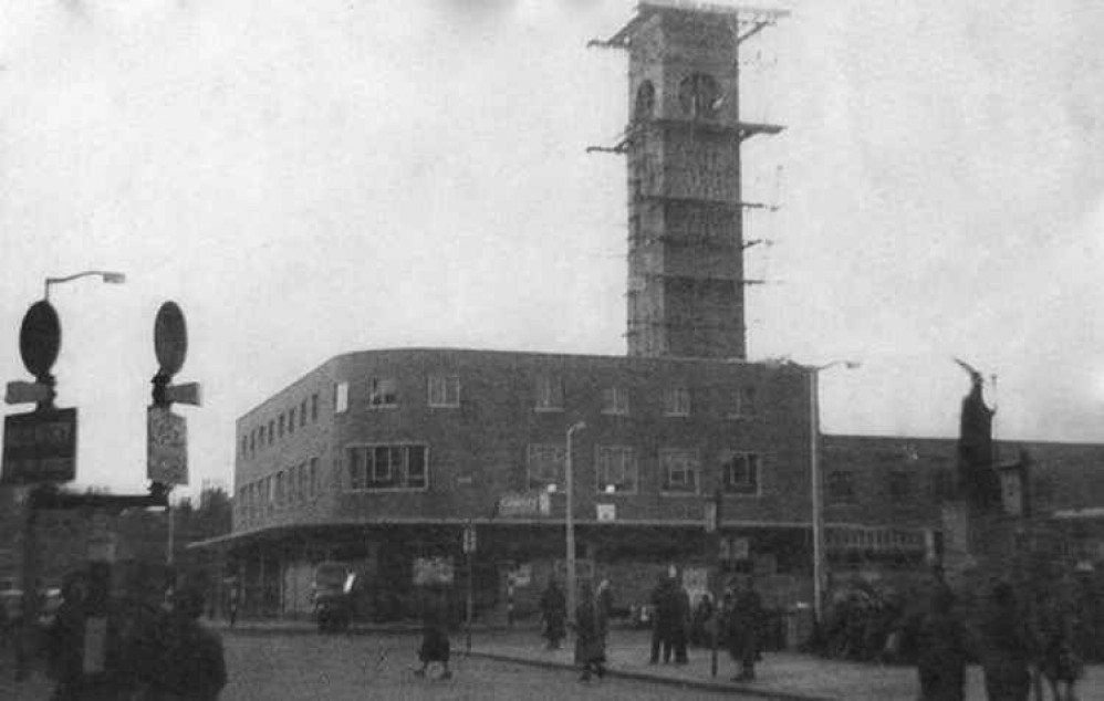 Big Bill under scaffolding again, but then it was being built in the mid 1950s.(Picture: Crewe Heritage Centre Collection).