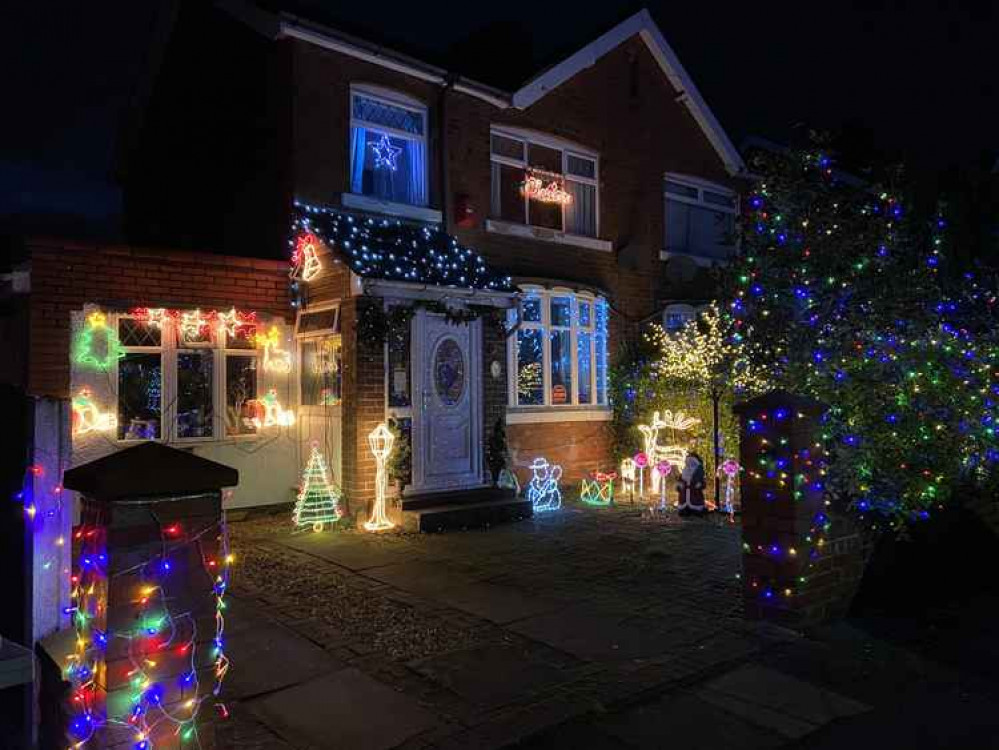 This home in Carlisle Street has gone to town with its lights.