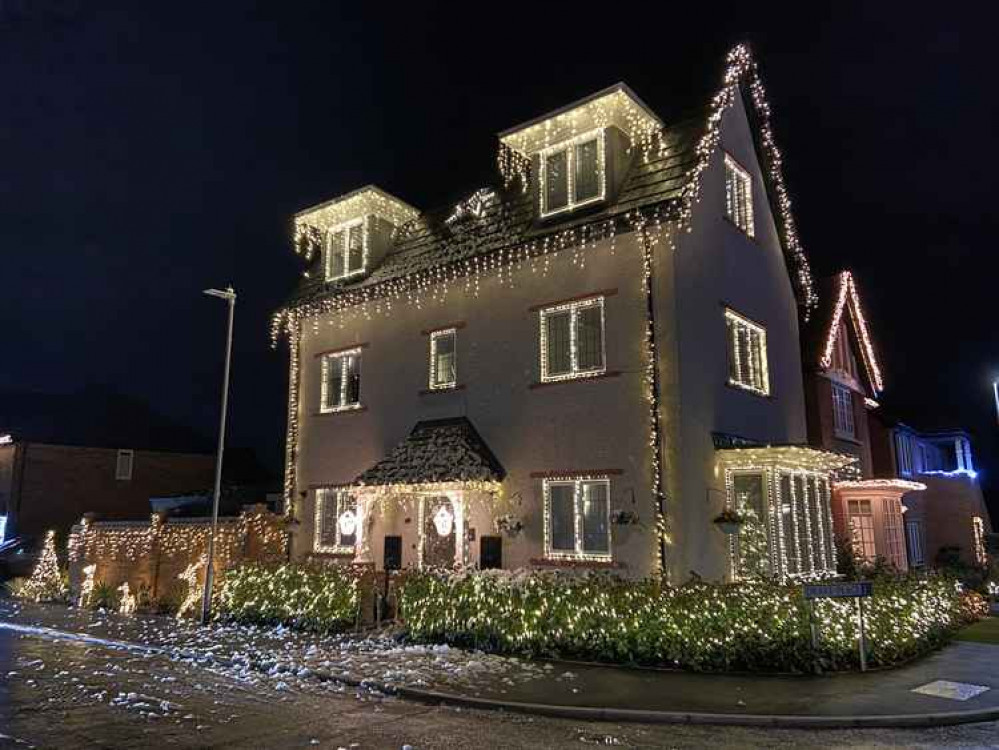 Teal Way in Wistaston is all lit up.