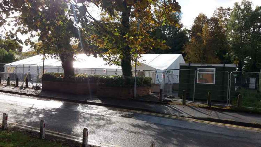 Crewe's walk-in Covid-19 test centre in Chester Street.