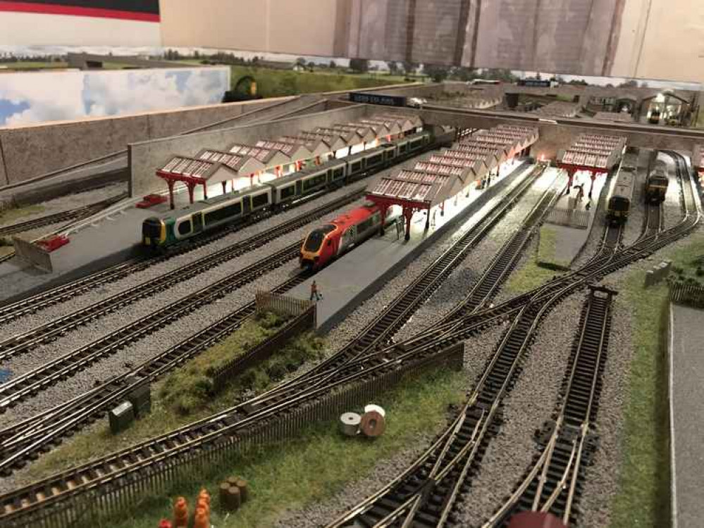 The rail enthusiast's attention to detail is evident in her model layout of Crewe Station.