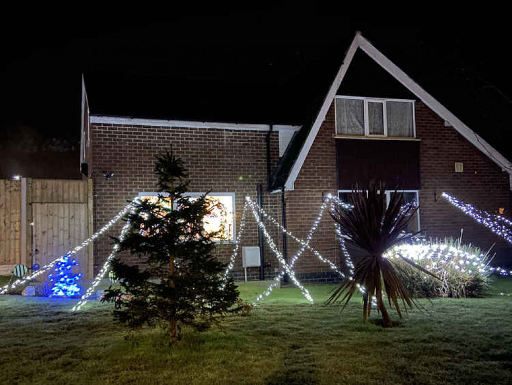 These Christmas lights were still on display in Milton Drive.