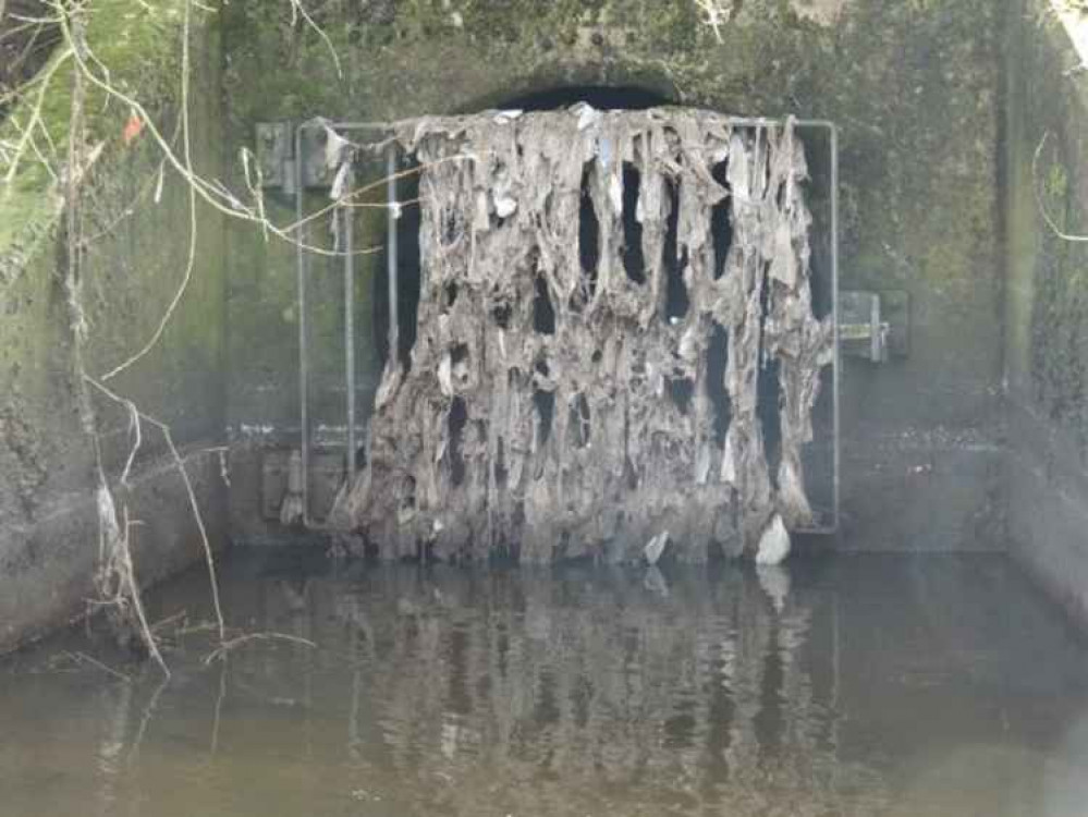 The blocked storm drain (Photo: Jonathan White).