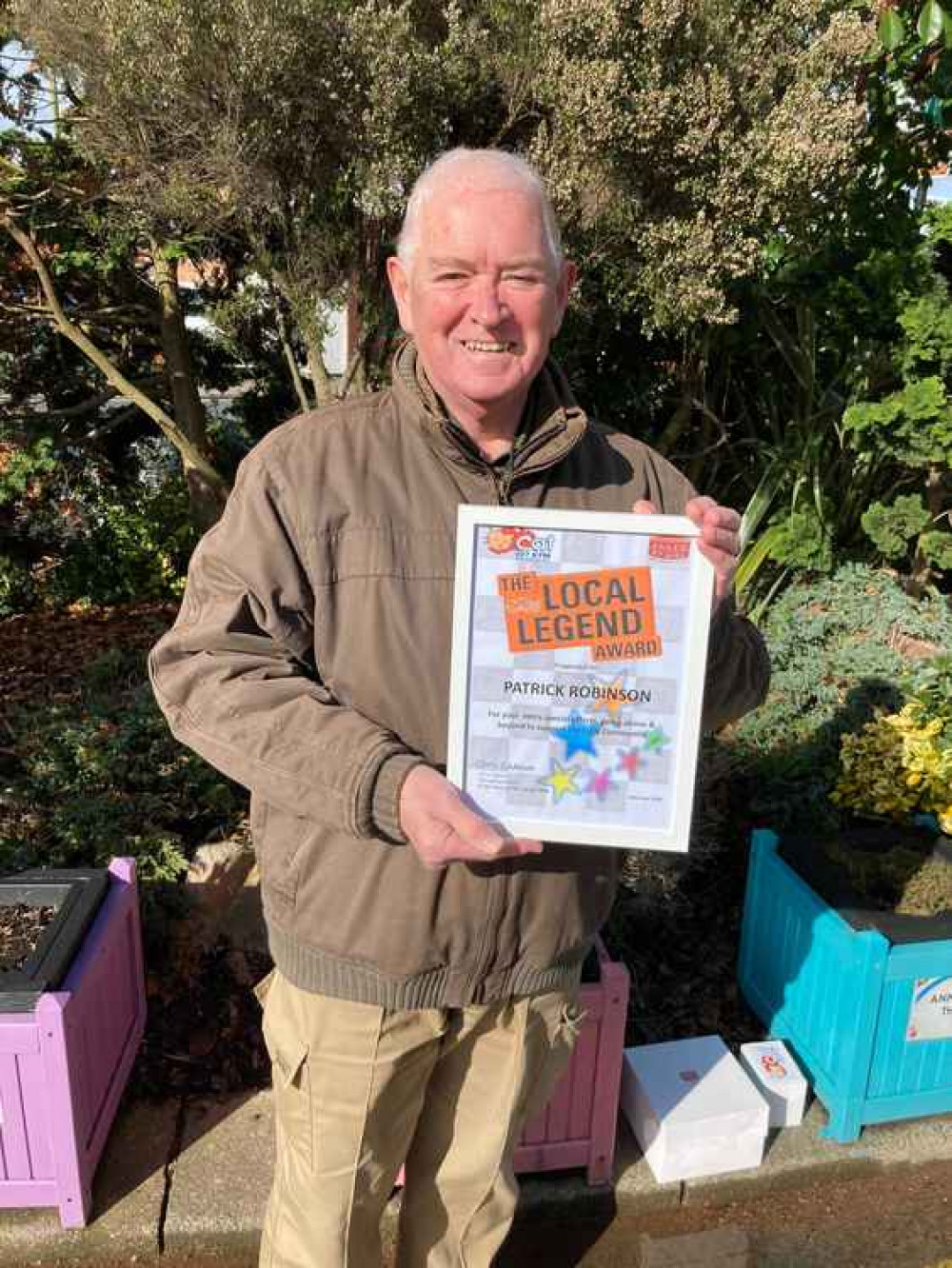 Patrick Robinson of Nantwich Litter Action is pictured with his Local Legend award certificate.