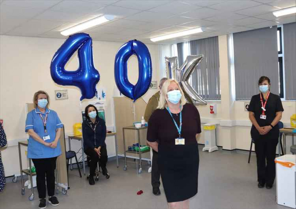 Health chief Denise Frodsham thanks the vaccination team.