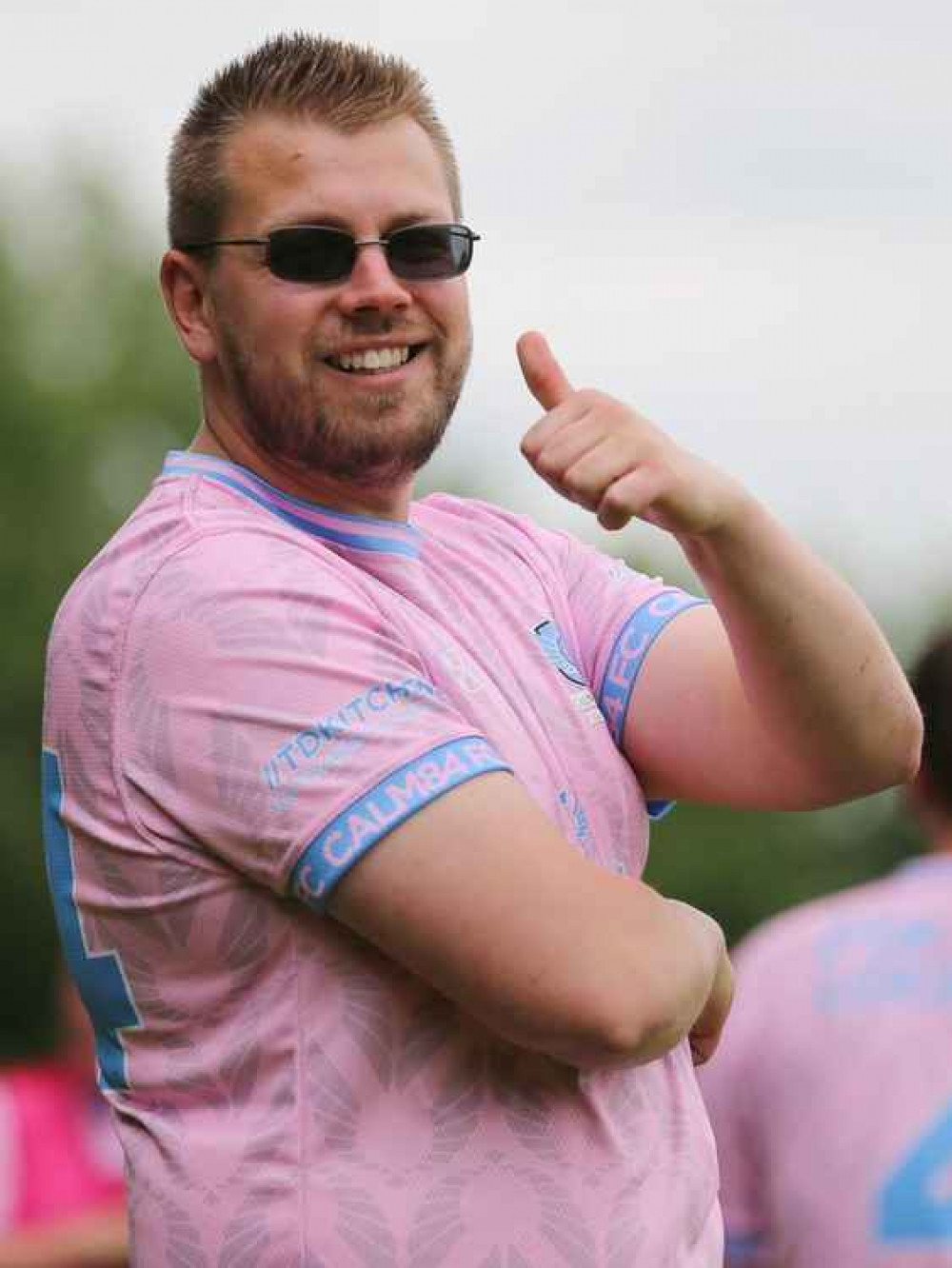 Calm 84 FC Crewe manager Mark Dunning enjoys the game (Image: Jonathan White)