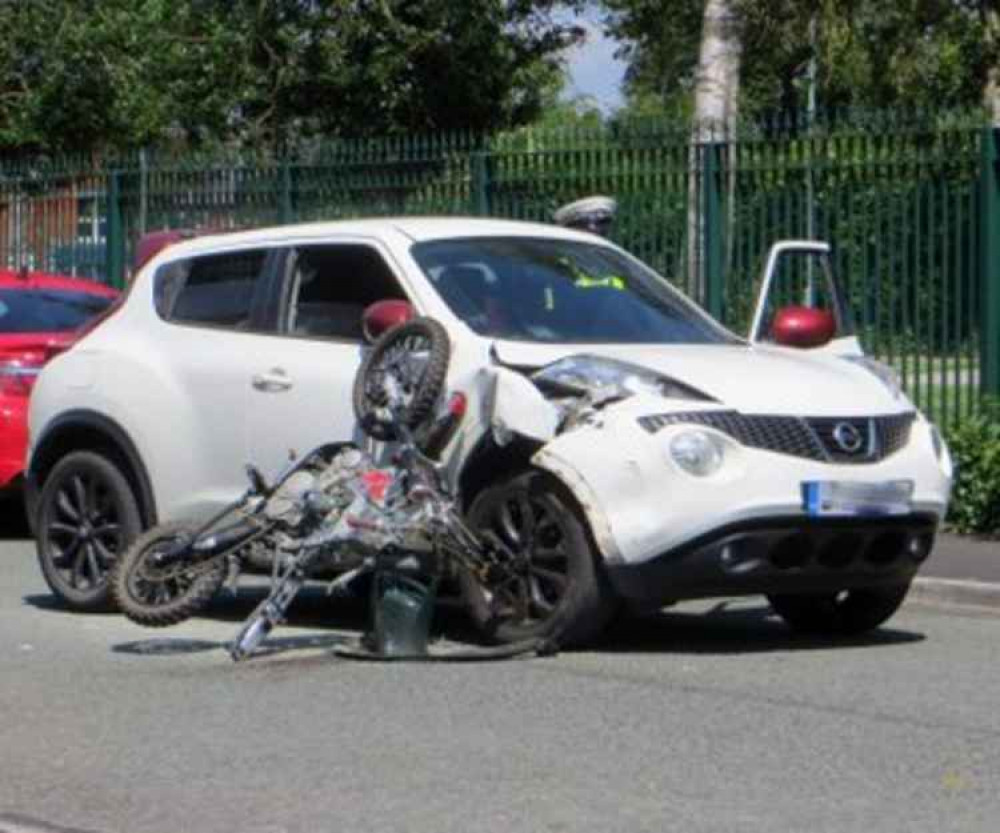 The scene of the collision in Westminster Street (Source Twitter).