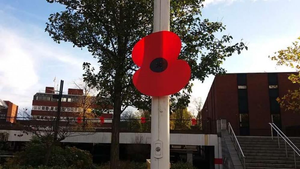 Poppies are in place for Remembrance Sunday on November 14.